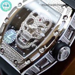 Luxury Watches Replicas Richadmills Automatic Chronograph Wristwatch Inlaid Hollow Leisure Large Dial Automatic Movement Domestic Watch Skull MensXSSM