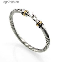 Designer Bangle For Women Popular steel wire twisted hook shaped Bracelet Gold Bracelet Stainless steel cable Bracelet