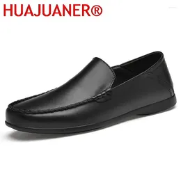 Casual Shoes Slip On Genuine Leather Men Formal Loafers Comfy Moccasins Minimalist Man Driving Lazy