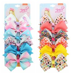 54 Colours kids baby Girls ribbon cartoon printed big hair bows hairpin duckbill clips jojo siwa Barrettes hair accessories Party s7411034