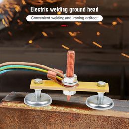 Welding Magnet Head Magnetic Grounding Head Welding Fix Ground Clamp Single/Double Strong Welding Support for Electric Welding
