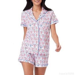 Womens Cute Roller Rabbit Two Piece Pants Pyjamas Y2k Monkey Prefabricated Printing 2-piece Pyjama Set Short Sleeve Shirt Pj Shorts Casual Home Wear Zc9s5m