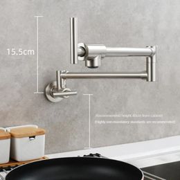 Kitchen Faucets Pot Nickel Black Brass Filler Tap Wall Mounted Faucet Single Cold Hole Rotate Folding Spout