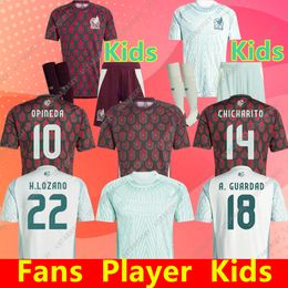 2025 Mexico Copa America RAUL CHICHARITO Soccer Jerseys LOZANO DOS SANTOS 24 25 H.LOZANO Men Kids Football Shirts Uniforms Fans Player Version