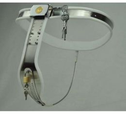 M148 new bondage female stainless steel lockable & adjustable T-Type devices belt (white & black to choose), sex toys for women7662427