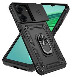 Cell Phone Cases For Redmi 13C Case Slide Lens Protect Shockproof Armour 13 C Redmi13C Ring Holder Cover 2442