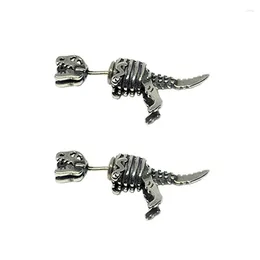 Stud Earrings Creative Designdinosaur Earring Personality Single Men Women Rear Hanging Dark Street Hip Hop