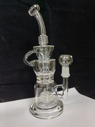 Tiktok 2024 hot Hitman hookahs Middle east Glass bubbler toro bong with smokey accent Glass Vapour Rigs Oil rig Glass Recycler water pipes with 18.8mm joint