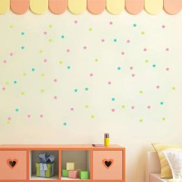 100Pcs Luminous Stars Stickers Decals Fluorescent Noctilucent Plastic Wall Stickers for Home Children Bedroom Wall Decoration