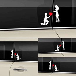 Upgrade Upgrade Romantic Propose Marriage Ring Wedding Car Sticker Trunk Diamond Married Rear Windshield Car Decals Waterproof