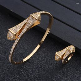 Necklace Earrings Set Zlxgirl White Clear Zirconia Women Size Wedding Bangle With Ring Jewelry Classic Women's Bridal Bracelet