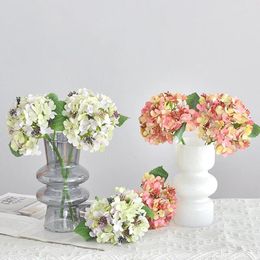 Decorative Flowers Simulation Hydrangea With Fruit Vase Plants Flower Arrangement Bride Bouquet Wedding Artificial Home Tabke Decorations