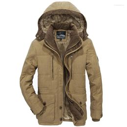 Men's Jackets Winter Thicken Jacket Men Plus Size 5XL 6XL 7XL Outerwear Windbreaker Cotton Fleece Coat Mens Military Multi-Pocket Hooded
