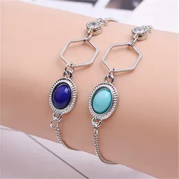 Link Bracelets 2024 Fashion Pulseras Bijoux Retro Geometric Faux Marble Stone Bracelet Bangle For Men Jewellery Girl Gift Charm Bangles