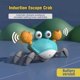 Electric/RC Animals Dancing Crab Babies Crling Interactive Escape Crabs Walking With Music Automatically Avoid Obstacles Electronic Toys YQ240402