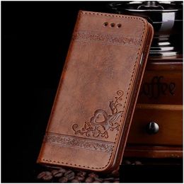 Cell Phone Cases Tikitaka Floral Printing Leather Case For S8 S9 Plus Note8 9 Soft Tpu Wallet Galaxy S7 Note7 Edge 6 Er Drop Delivery Dhtek