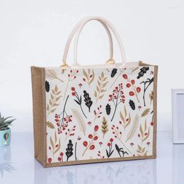 Storage Bags Wholesale 100PCS/Natural Burlap Gift Handbag Jute Tote Custom Logo Colour Eco Friendly Reusable Shopping Bag