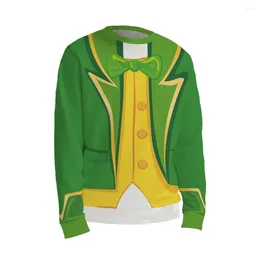 Men's Hoodies 2024 St. Patrick's Day Sweatshirt Leprechauns Cosplay Clothing Fashion Unisex Green Festive Long Sleeve Crew Neck Hoodie