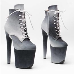 Dance Shoes Fashion Sexy Model Shows PU Upper 20CM/8Inch Women's Platform Party High Heels Pole Boots 475