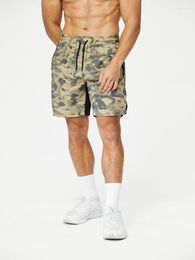 Running Shorts Men Patchwork Sports Camouflage Prints Summer Outdoor Pocket Zipper Jogging Gym Workout