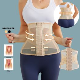 Invisible Double Belt Corset Transparent Summer Shaper Slimming Sheath Woman Flat Belly Waist Trainer Tight Shapewear 240323