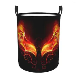 Laundry Bags Waterproof Storage Bag Burning Wings Of Fiery Dragon Household Dirty Basket Folding Bucket Clothes Organiser