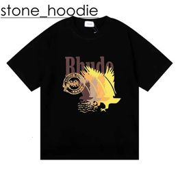 Rhude Hip Hop Streetwear Famous Designer Mens T Shirt Fashion Rhude Shirt High Quality Short Sleeve Graphic Printed Clothing Quick Dry Rhude Shirt Polo 8275