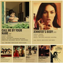 Classic Film Posters Retro Prints Hot Movie Call Me By Your Name /Jennifer's Body Vintage Home Room Cafe Art Wall Decor Painting
