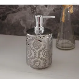 Liquid Soap Dispenser Creative Silver Ceramic Lotion Bottle Home Hand Sanitizer Storage Portable Shower Gel Shampoo 500ml