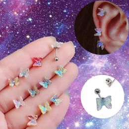 Stud Earrings Ins Small Butterfly Earring Tragus Piercing Women AB Cartilage Jewellery Conch Daith Rook Lobe Set