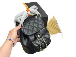 7A Modedesigner-Damen-Klassiker-Mini-Rucksack, gestepptes Ledermaterial, Ketten-Kordelzug, Super-All-in-One-Umhängetasche