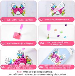 Kids Create Your Own Sweets 12/24 Stickers DIY Arts Crafts Girls Boys Magical 5D Big Gem Diamond Painting Kit Beginner Toys Gift