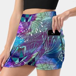 Skirts Chi Energy Universe Abstract Age Yoga Purple Violet Blue Women's Skirt Aesthetic Fashion Short