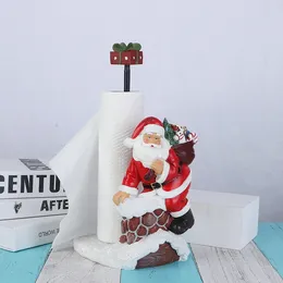 Kitchen Storage Santa Claus Holiday Decoration Ornaments Christmas Dining Table Tissue Holder Roll Paper Vertical Non Punching