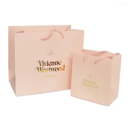 Gift Wrap Custom Luxury Paper Bag With Ribbon Handle MaCoated Bags Event Christmas Tiny Packaging For Boutique Box Wedding