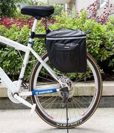 Black Cycling Bicycle Saddle Bag Bike Bags PVC and Nylon Waterproof Double Side Rear Rack Tail Seat Bag Pannier Bicycle Accessorie9779405