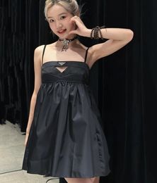 Basic Women Sexy Dresses Lady Slip Summer Designer Long Skirt with Chest Inverted Triangle Party Dress Casual Skirts Black Highly Quality