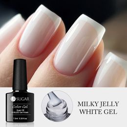 Ur Sugar 7 ml Glass Bottle Milky Jelly White Gel Nail Polish White Color UV LED Gel Lack For Manicure Nail Art Base Top