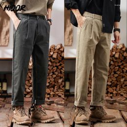 Men's Pants HIQOR Brand Man Classic Work Stretch Cargo Men Cotton Male Slim Grey Khaki Korea Spring Baggy Casual Trousers For