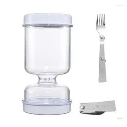 Storage Bottles 41XB Hourglass Pickles Jar Dry And Wet Dispenser Cucumber Container For Kitchen Juice Separator