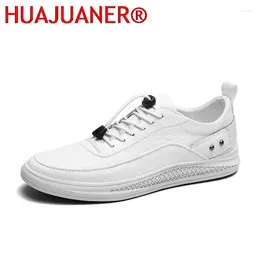 Casual Shoes 2024 Men Fashion Luxury Real Leather White Sneakers High Quality Breathable Walking Spring Autumn