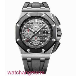 AP Chronograph Watch Royal Oak Offshore 26470IO Elephant Grey Titanium Alloy Back Transparent Mens Timing Fashion Leisure Business Sports Machinery Watch