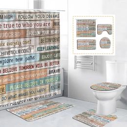 Shower Curtains Inspirational Quotes Curtain Wooden Panel Graffiti Seaside Rustic Wood Paneling Vintage Modern Print Bathroom Decoration