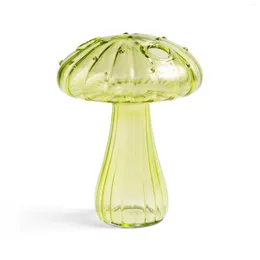 Vases Mushroom Glass Vase Flower Bottle Creative Home Decorations Simple Room Decor Gifts For Friends Girls