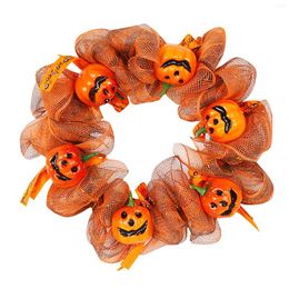 Decorative Flowers Halloween Wreath Pendant With Mesh On The Front Door Artificial For Home Decoration Decor Party