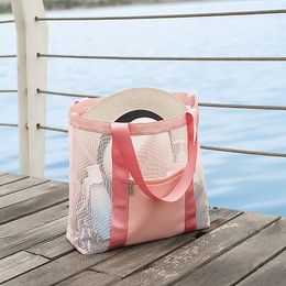 Bolsa de viagem coreana para praia, bolsa de armazenamento portátil para lavagem ao ar livre, bolsa de armazenamento de grade, bolsa de viagem por atacado