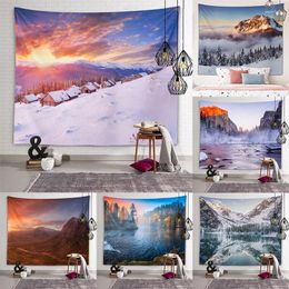 Tapestries Winter Landscape Tapestry Mountains And Streams Wall Art Room Aesthetics Living Home Decoration