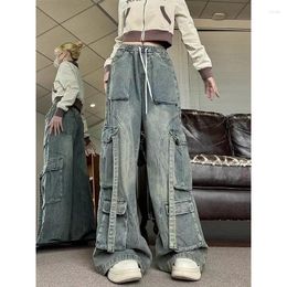 Women's Jeans Deeptown Vintage Cargo Pants Women Oversized Korean Streetwear Baddies Denim Y2k Grunge Harajuku Fashion Pocket Trousers