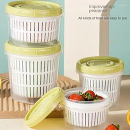 Storage Bottles Drain Basket Plastic Fresh-keeping Kitchen Organize Refrigerator Fridge Organizer Modern Minimalist Pantry Fruit Boxes