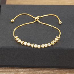 Link Bracelets Nidin Charm Zircon Geometric Shape Bracelet Adjustable 15 Styles Gold Colour Chain Jewellery Women's Personality Party Gift